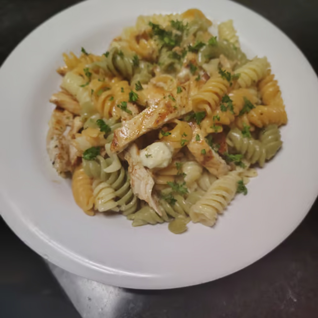Image-Chicken over Rotini Pasta