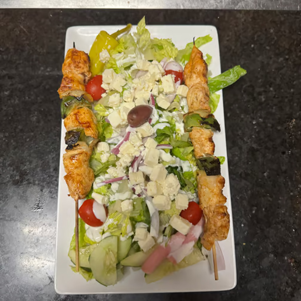 Image-Shish Kabob Over Salad