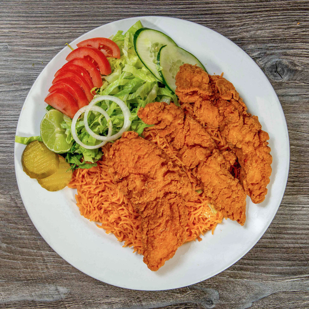 Image-CHICKEN TENDER w/RICE & SALAD