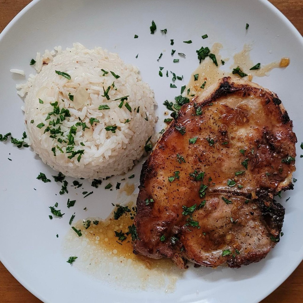 Image-Pork Sirloin Chops With Rice