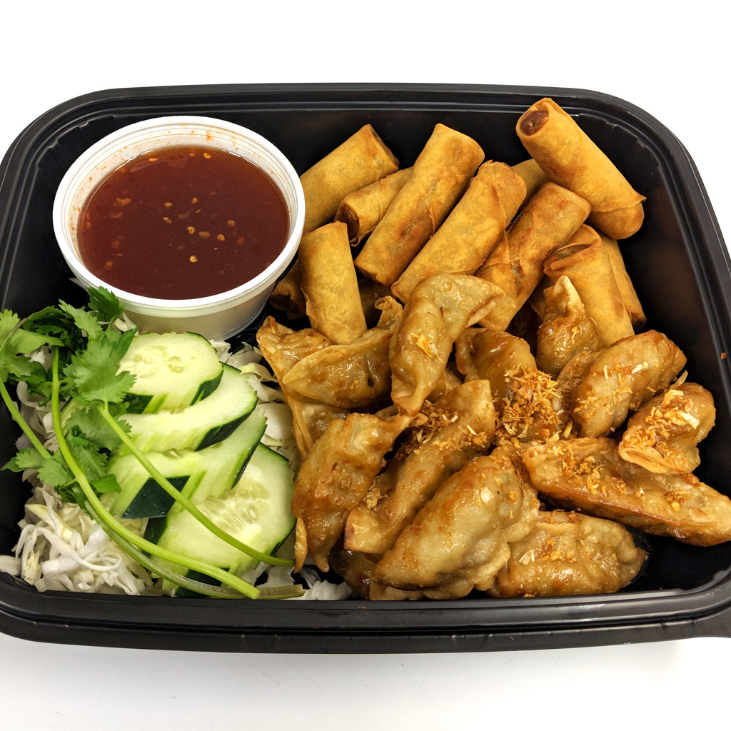 Image-Tray of Fried Dumplings or Egg Rolls