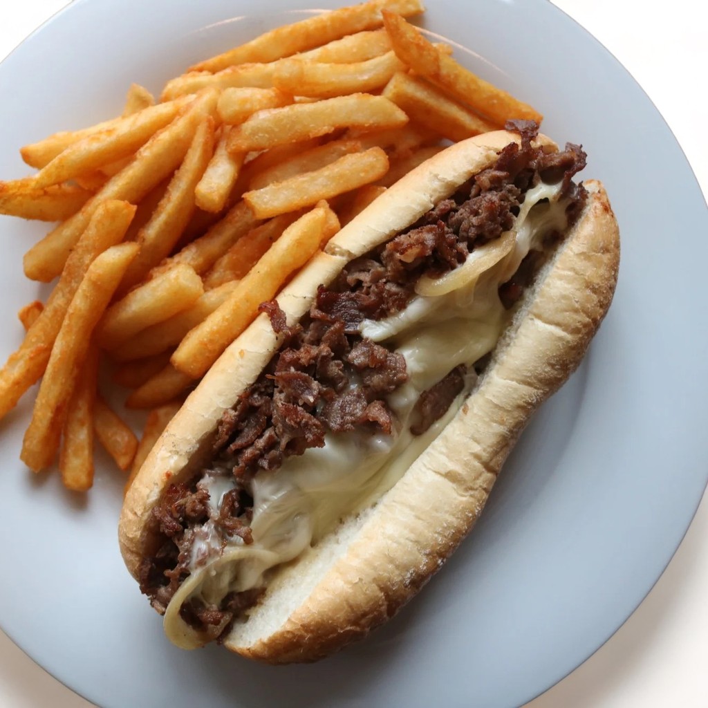 Image-6" Cheesesteak with French Fries & Can of Soda