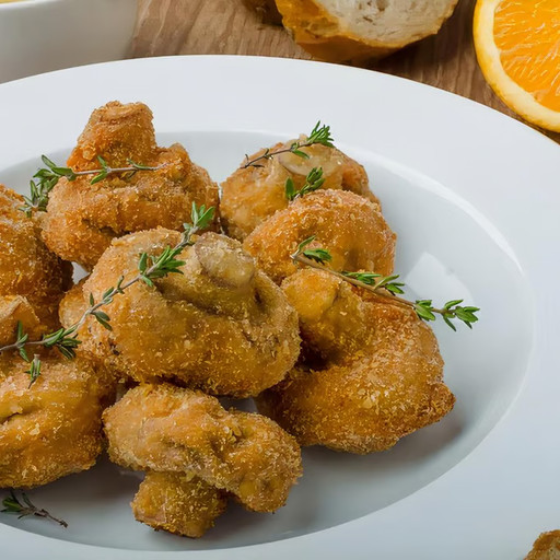 Image-Breaded Mushrooms