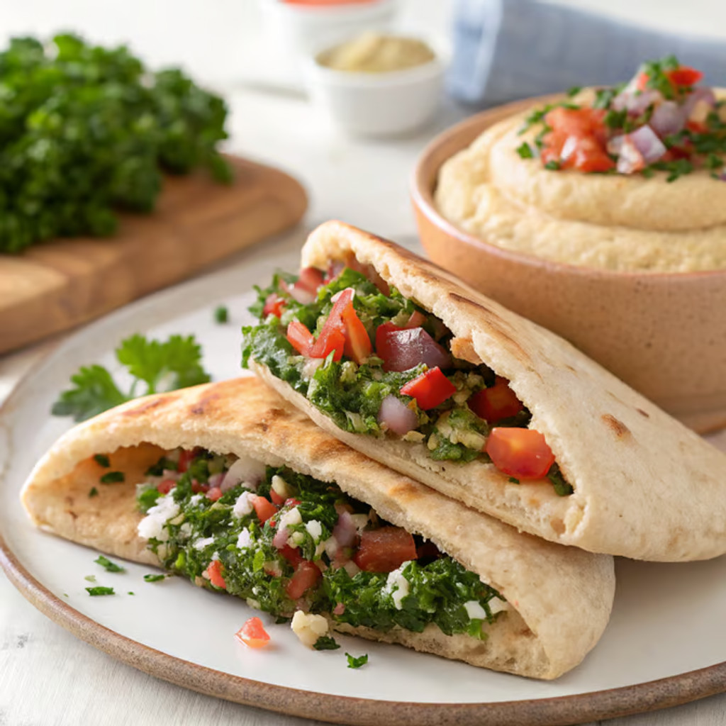 Image-Humus Tabouli On Pita