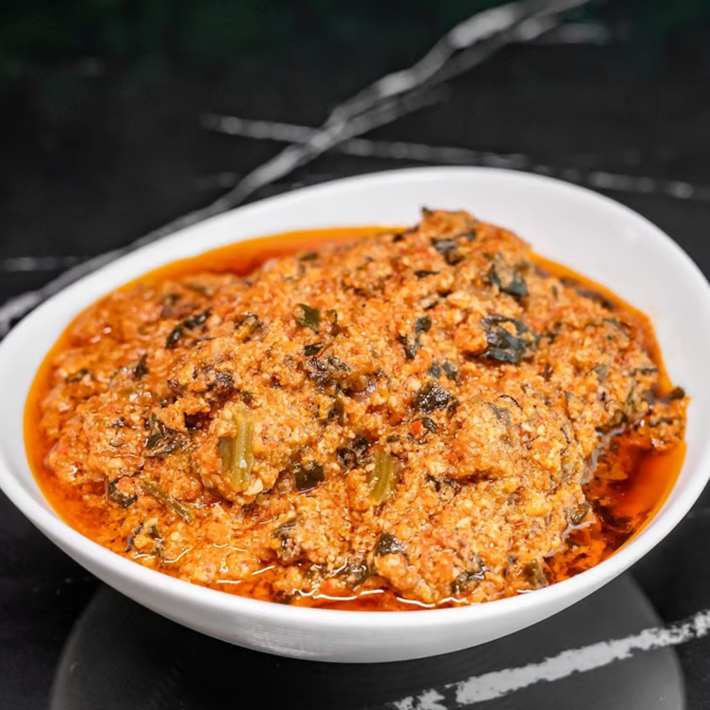 Image-Yam Fufu W/Egusi + Goat