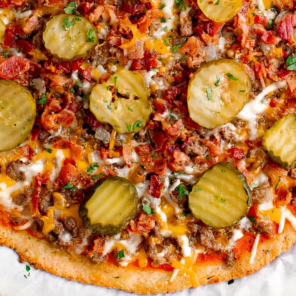 Image-Bacon cheeseburger pizza