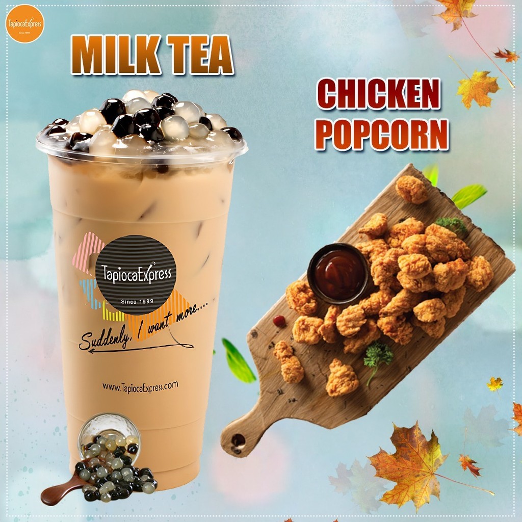 Image-Milk Tea + Popcorn Chicken