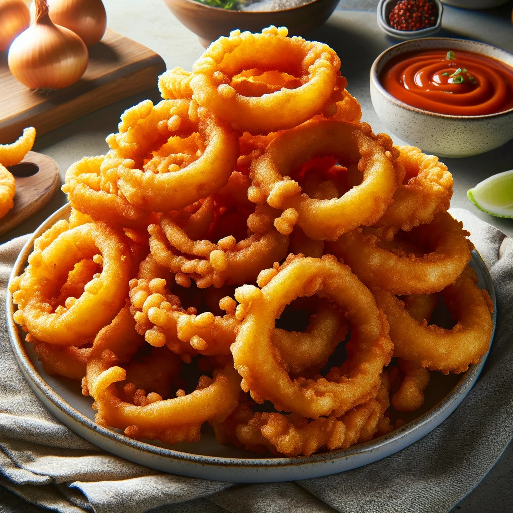 Image-Golden Crispy Onion Rings