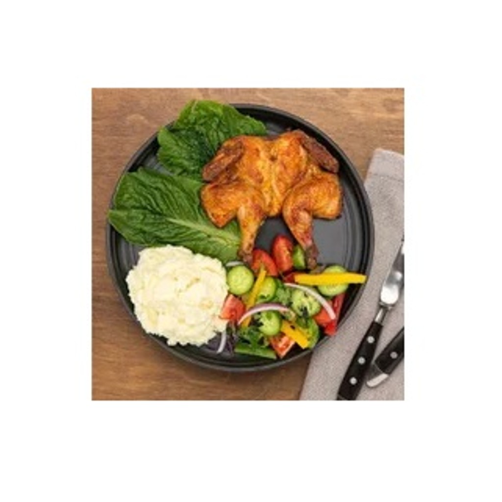 Image-Oven Baked Cornish Hen Chicken with 2 Sides