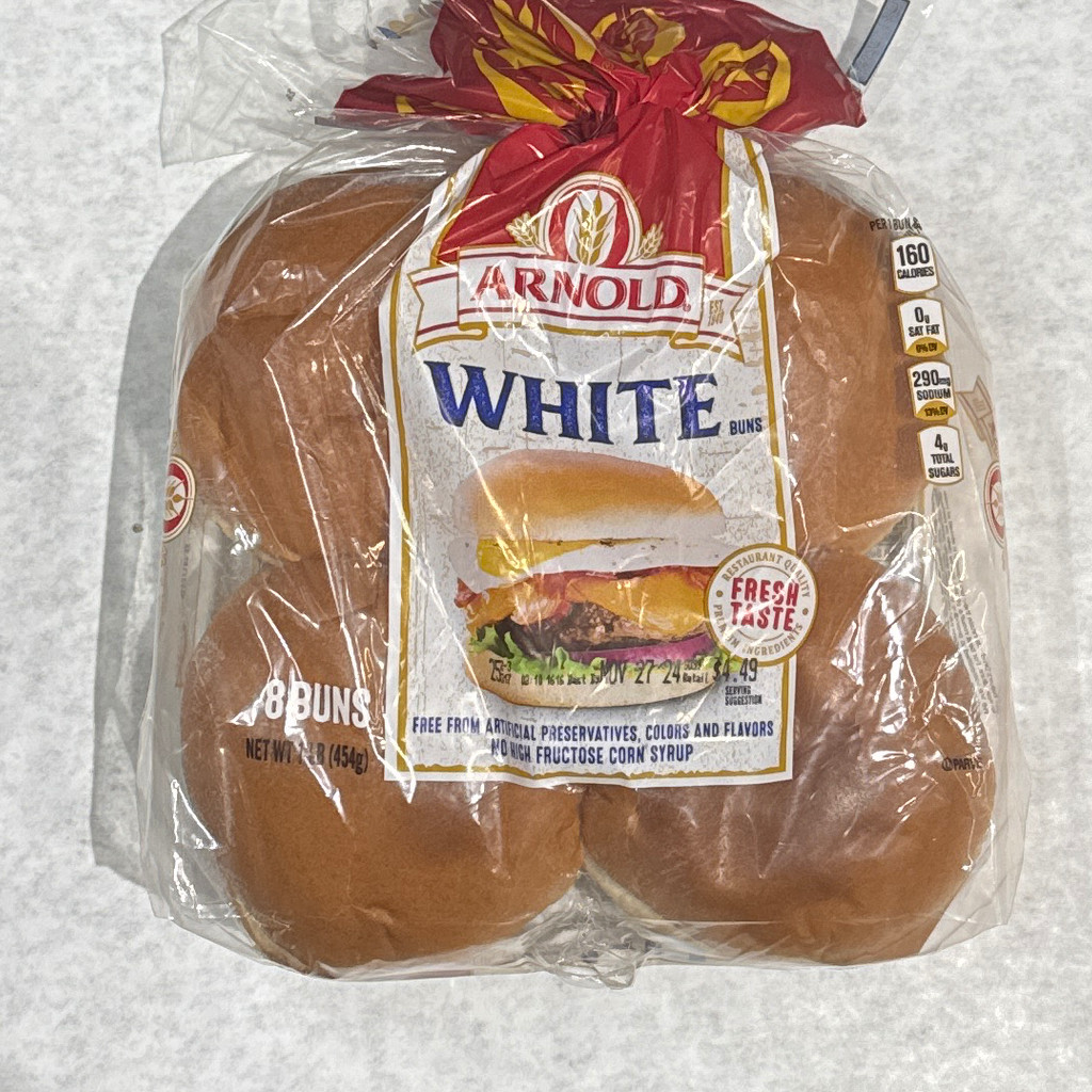 Image-Arnold White burger buns 8 buns