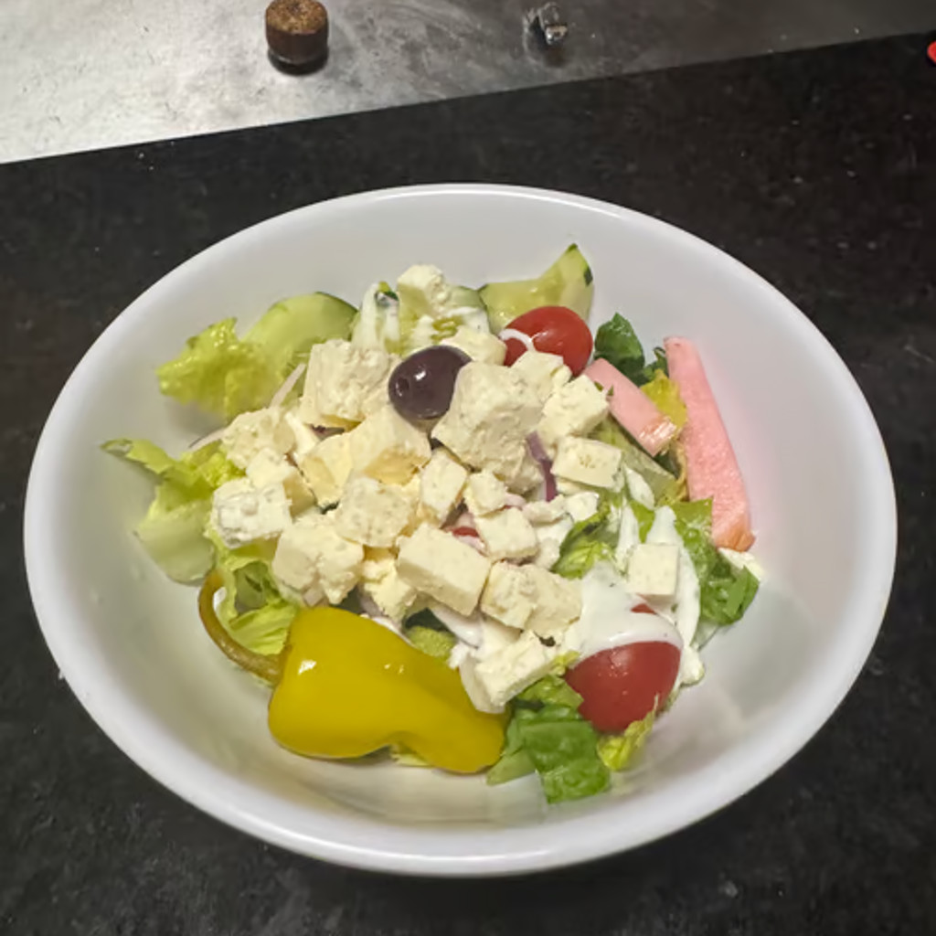 Image-Greek Salad With Feta Cheese & Pita