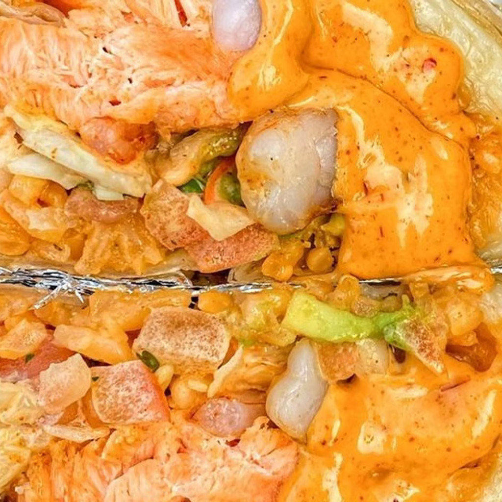 Image-Fish/Salmon & Shrimp Burrito