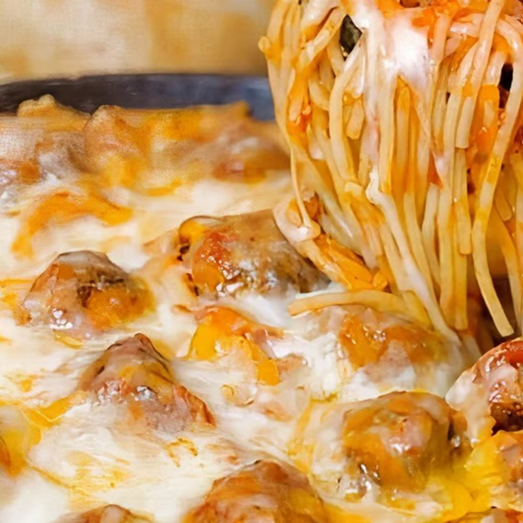 Image-Large Baked Spaghetti Meatballs