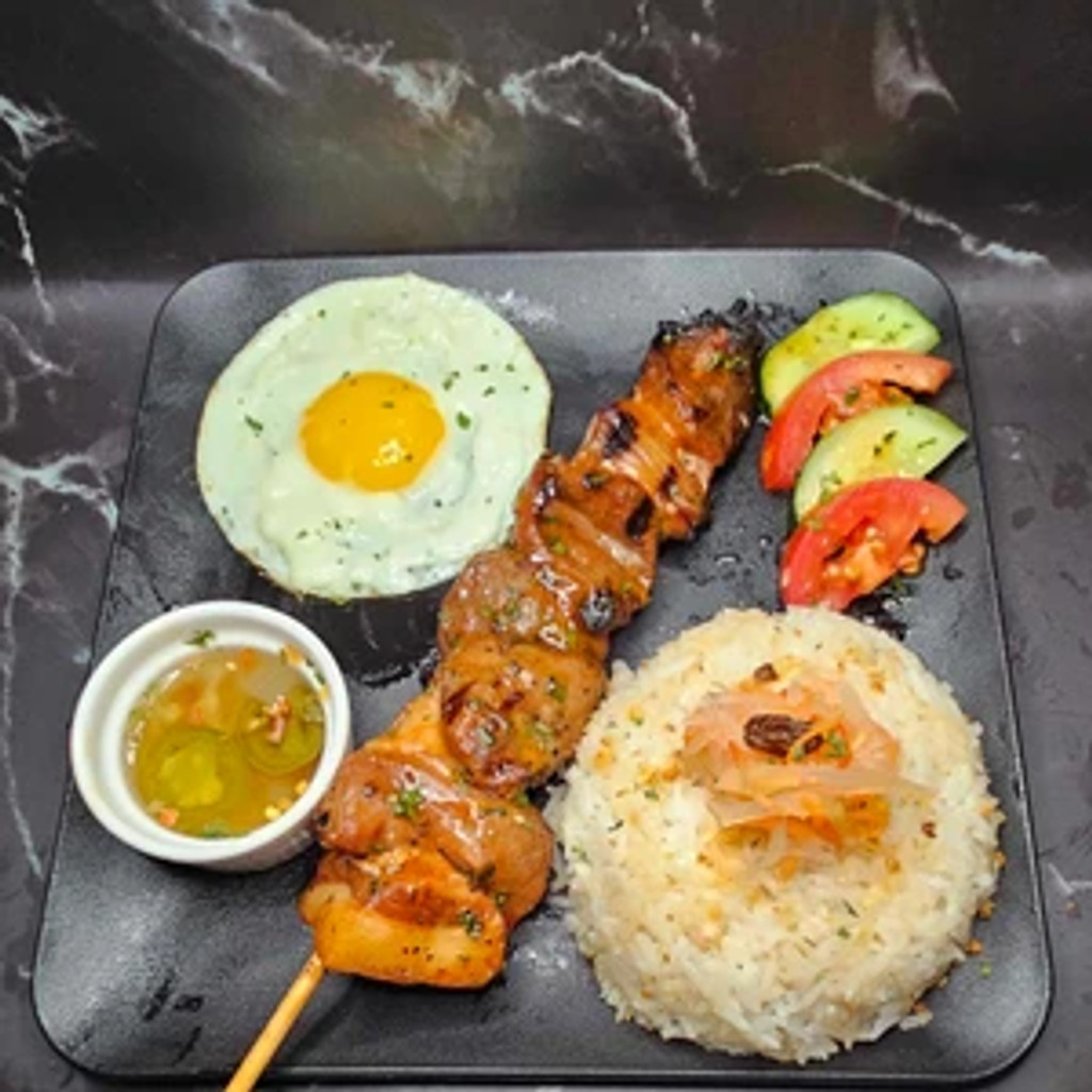 Image-BBQ Silog (Pork or Chicken Barbecue with Garlic Fried Rice & Egg)