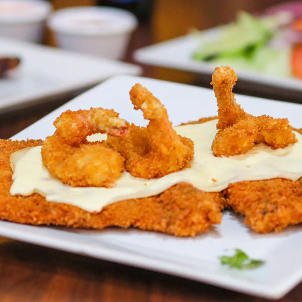 Image-Breaded Chicken with Cheese and Breaded Shrimp