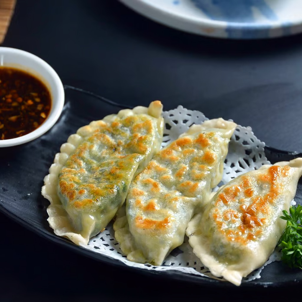Image-292. Green Chives & Egg Pot Stickers 韭菜盒子