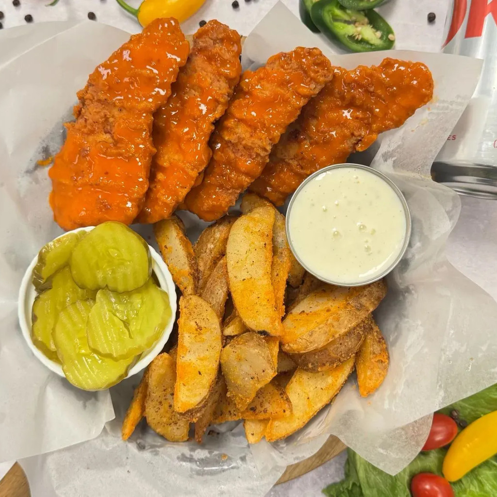 Image-Spicy Chicken Tenders with Pickles