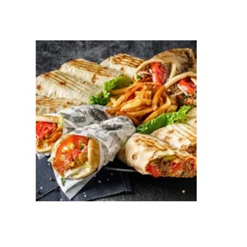 Image-Shawarma and Gyro Family Platter (24 PIECE) with French Fries