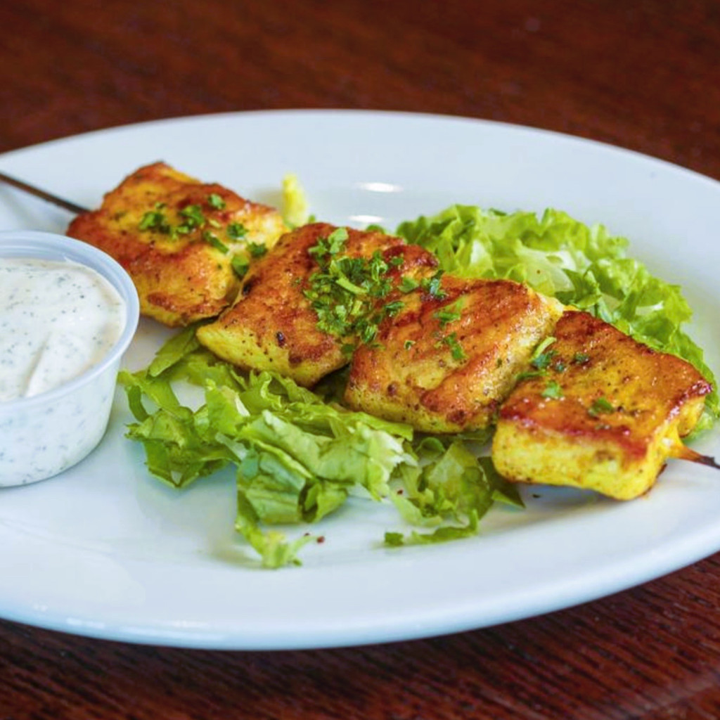 Image-1 skewer of grilled chicken