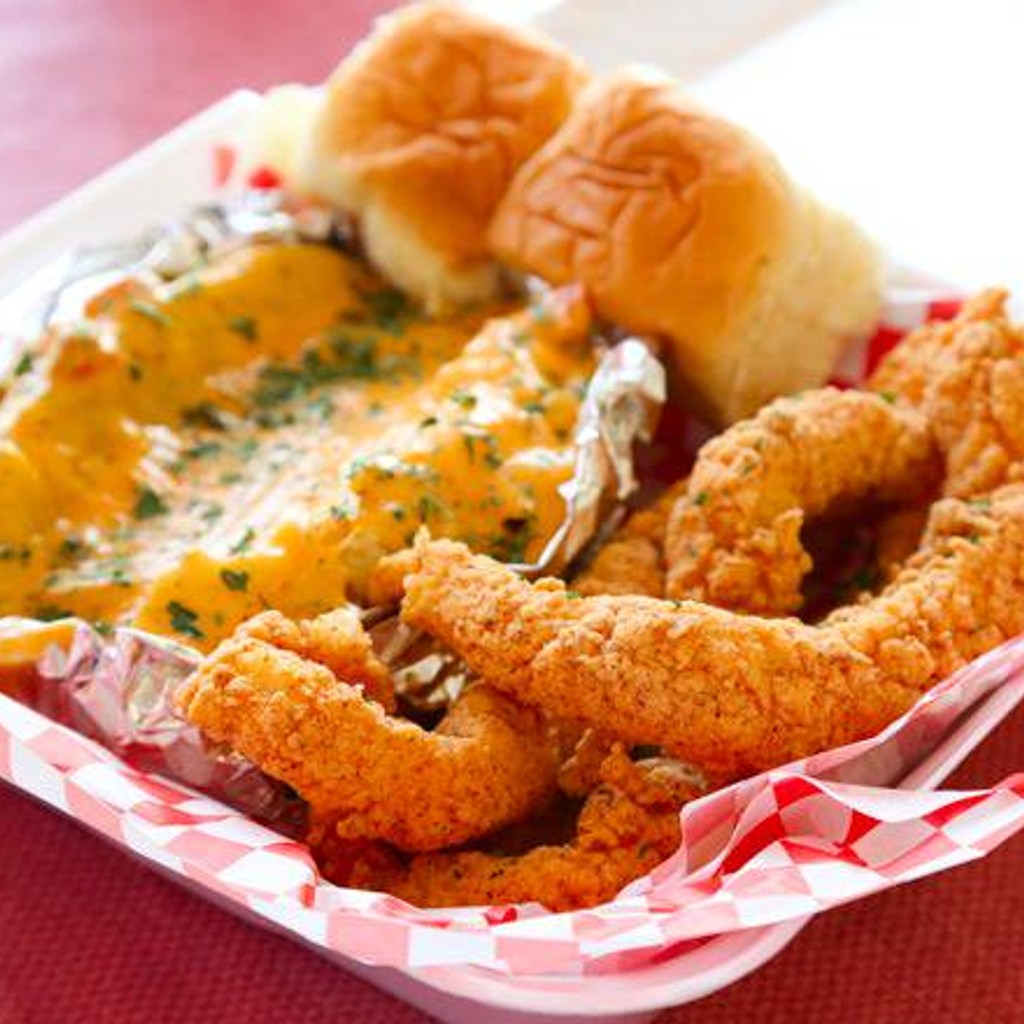 Image-Seafood Potato with Catfish and Dinner Roll Bundle