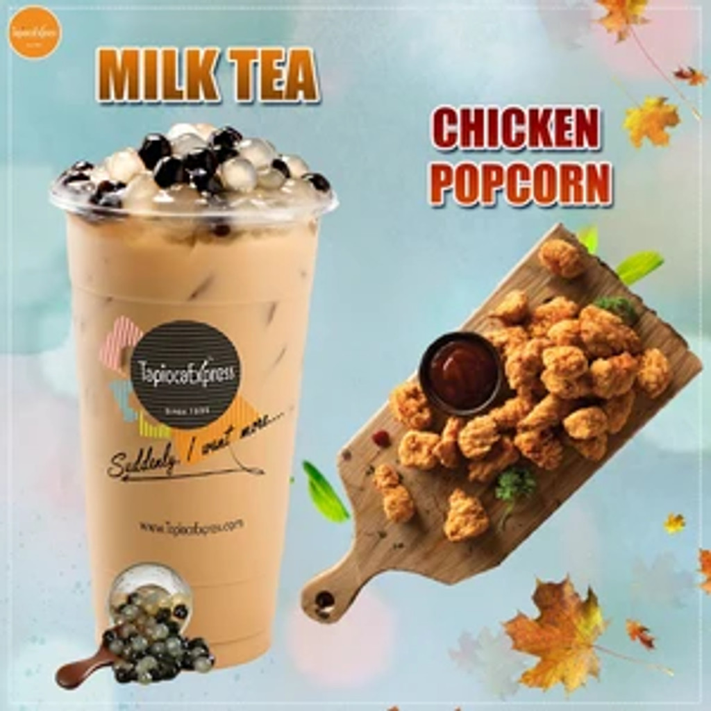 Image-Milk Tea + Popcorn Chicken (20% off)