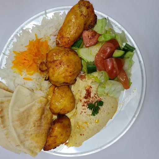 Image-Chicken Thigh and Hummus Plate