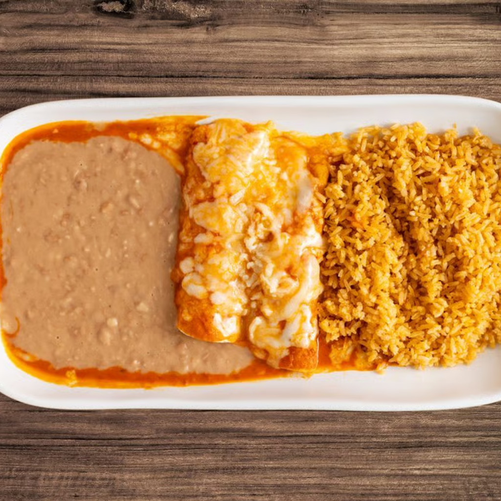 Image-2 Enchilada with Rice & Beans