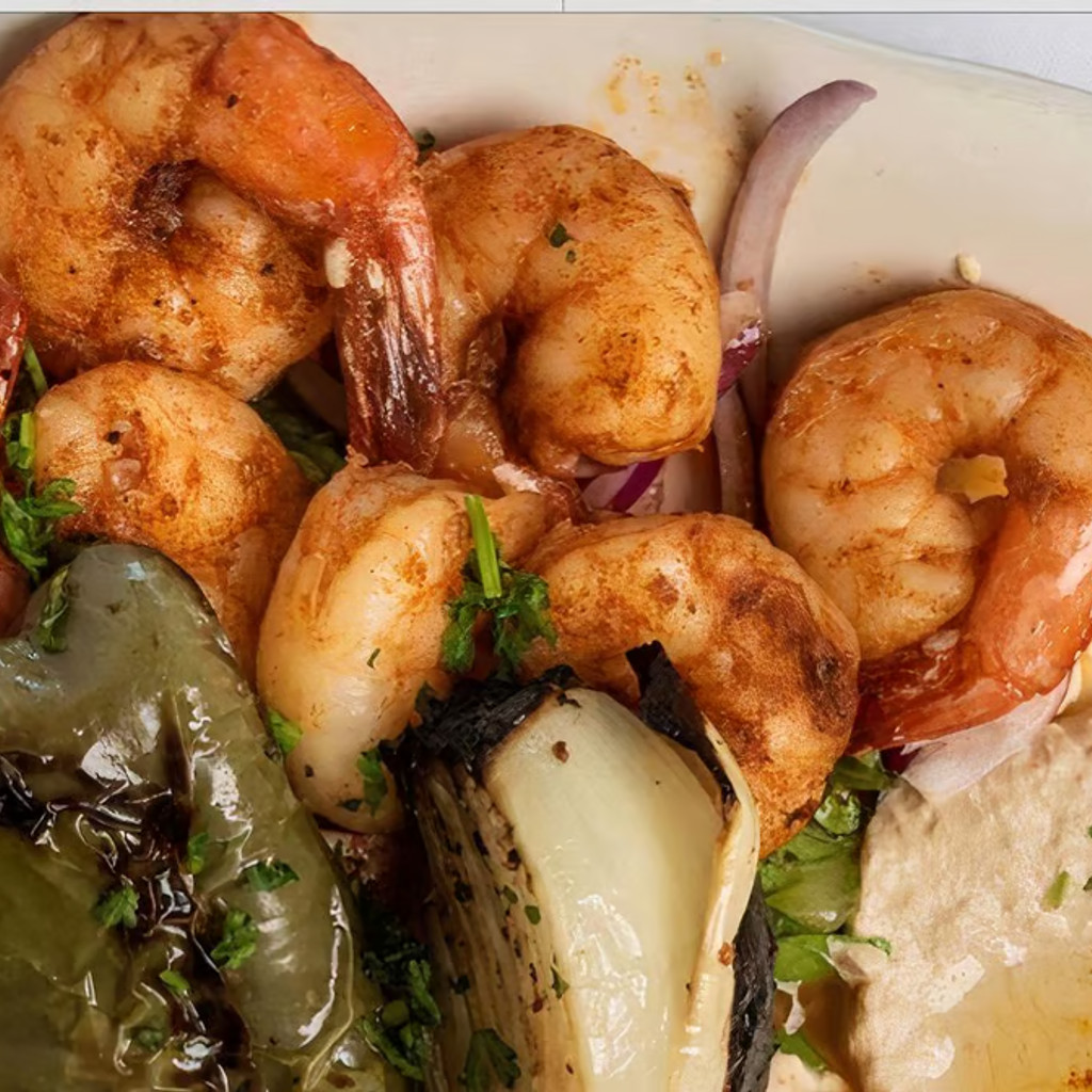 Image-Albasha platter ( shrimp shish kebab)