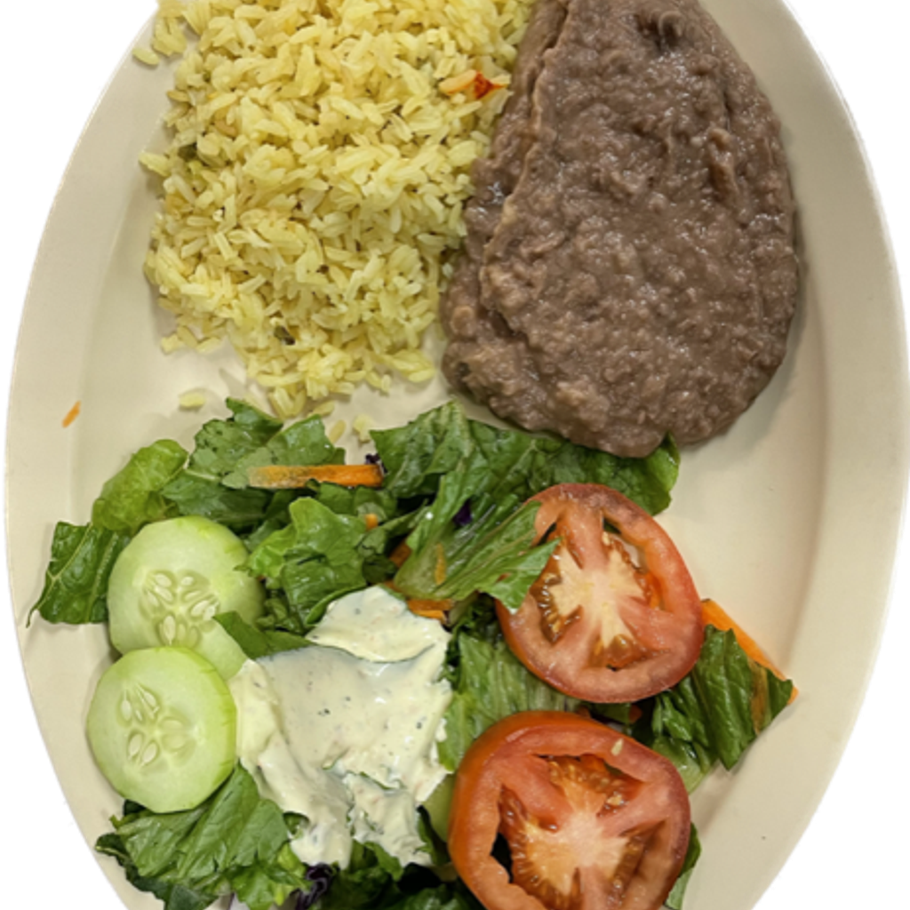 Image-Place with Rice, Beans & Salad