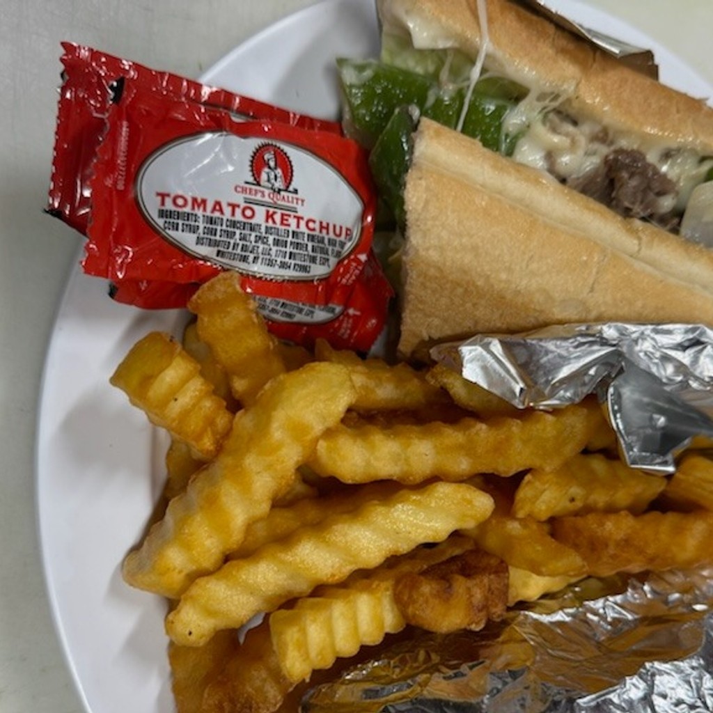 Image-Steak and cheese with fries