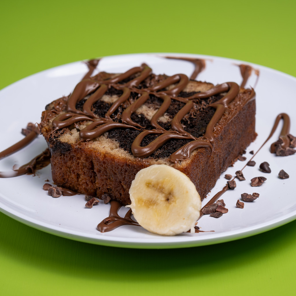 Image-Banana Chocolate Swirl Loaf Cake.