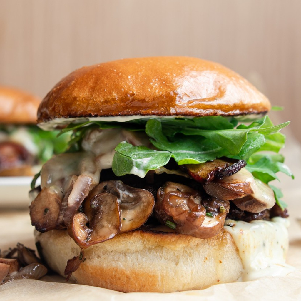 Image-Mushroom Melody Swiss Smash Burger