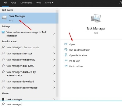 Task Manager Search