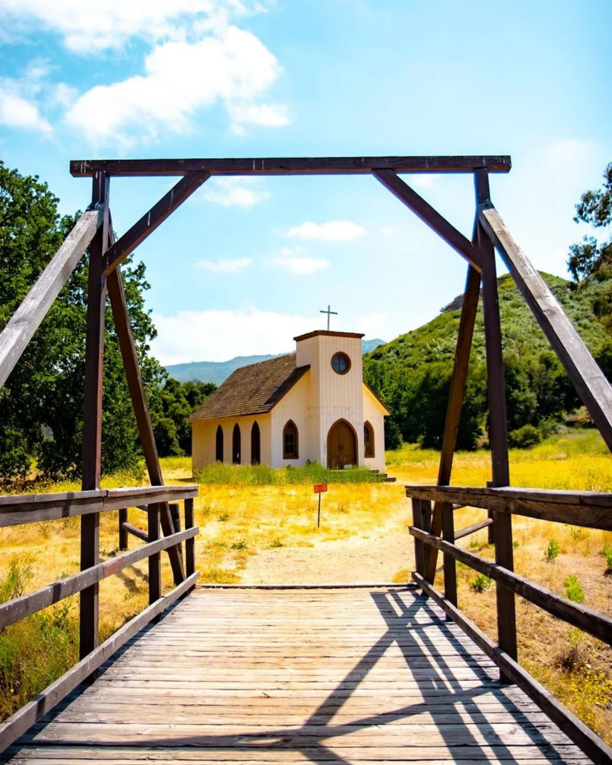 Paramount Ranch in Agoura Hills with its historic Western-style buildings and surrounding open landscape.