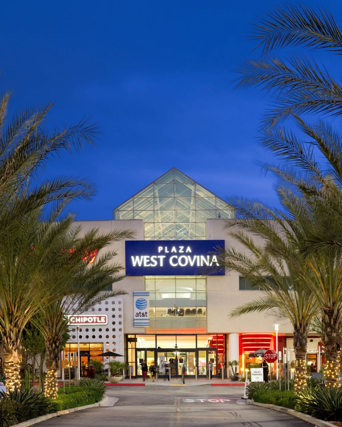 Plaza West Covina and West Covina City Hall represent the city's shopping and civic center.