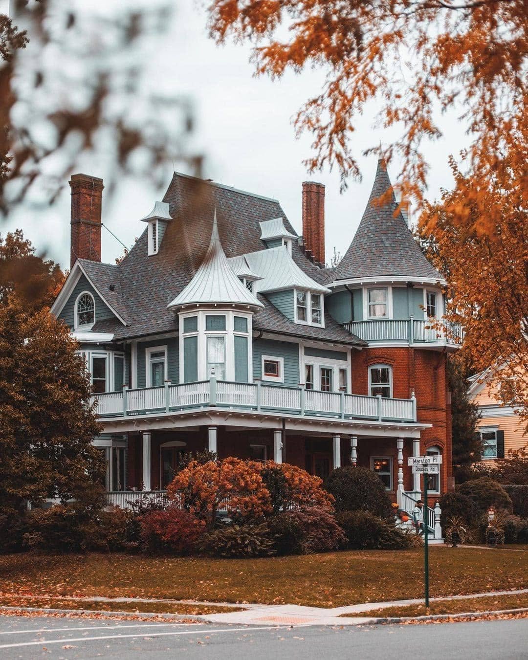 A historic Victorian home with distinctive turrets and wraparound porches in the Glen Ridge Historic District of Glen Ridge, New Jersey.