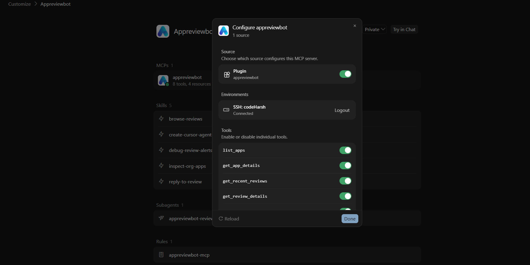 Authenticate AppReviewBot in Cursor