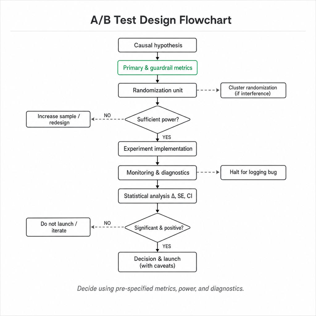 A/B Testing Design And Analysis — Tech Interview Concept | PracHub