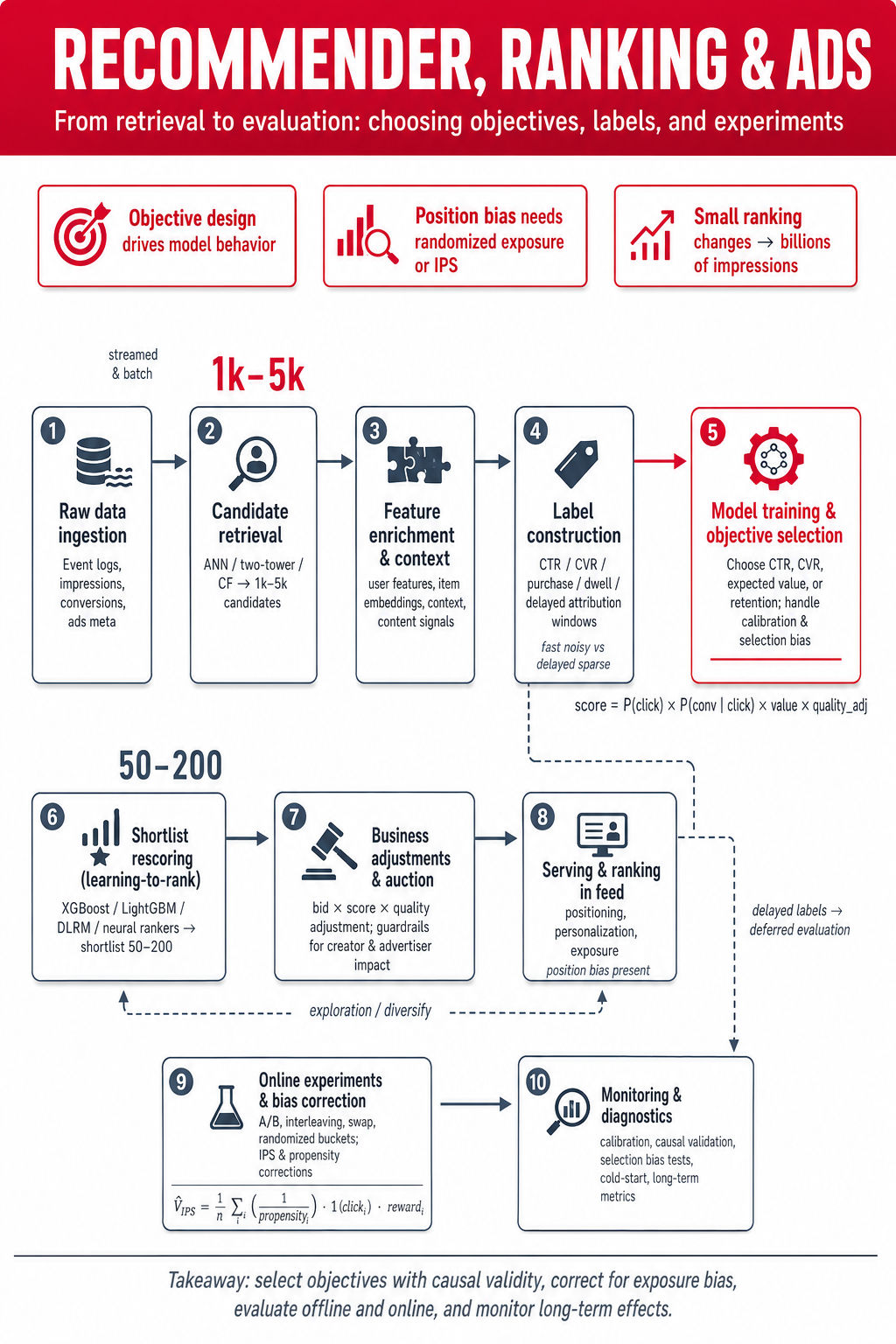 Ads Ranking Steps Recommender, Ranking, And Ads ML Systems — Tech Interview Concept | PracHub