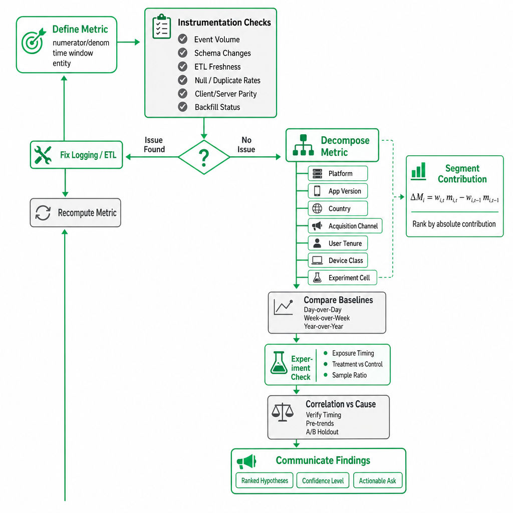 Root Cause Analysis And Metric Debugging — Tech Interview Concept | PracHub