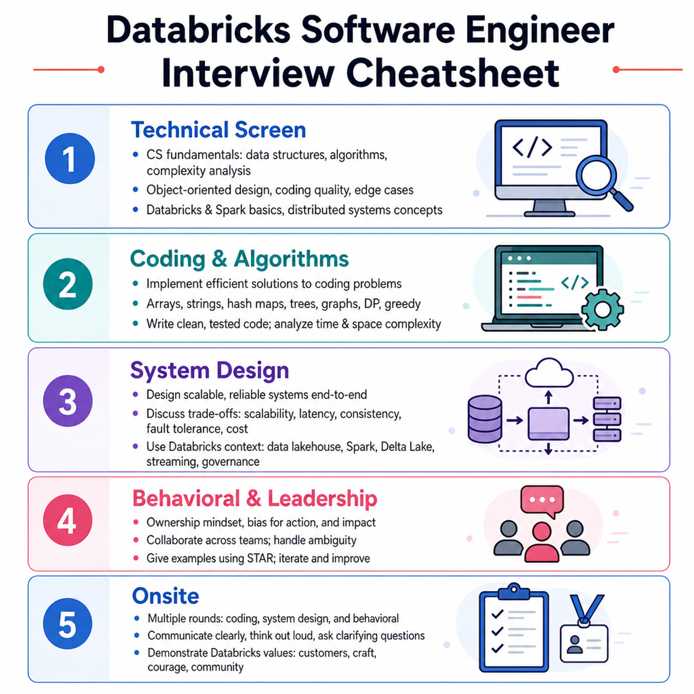 Databricks Software Engineer Interview Cheatsheet cover