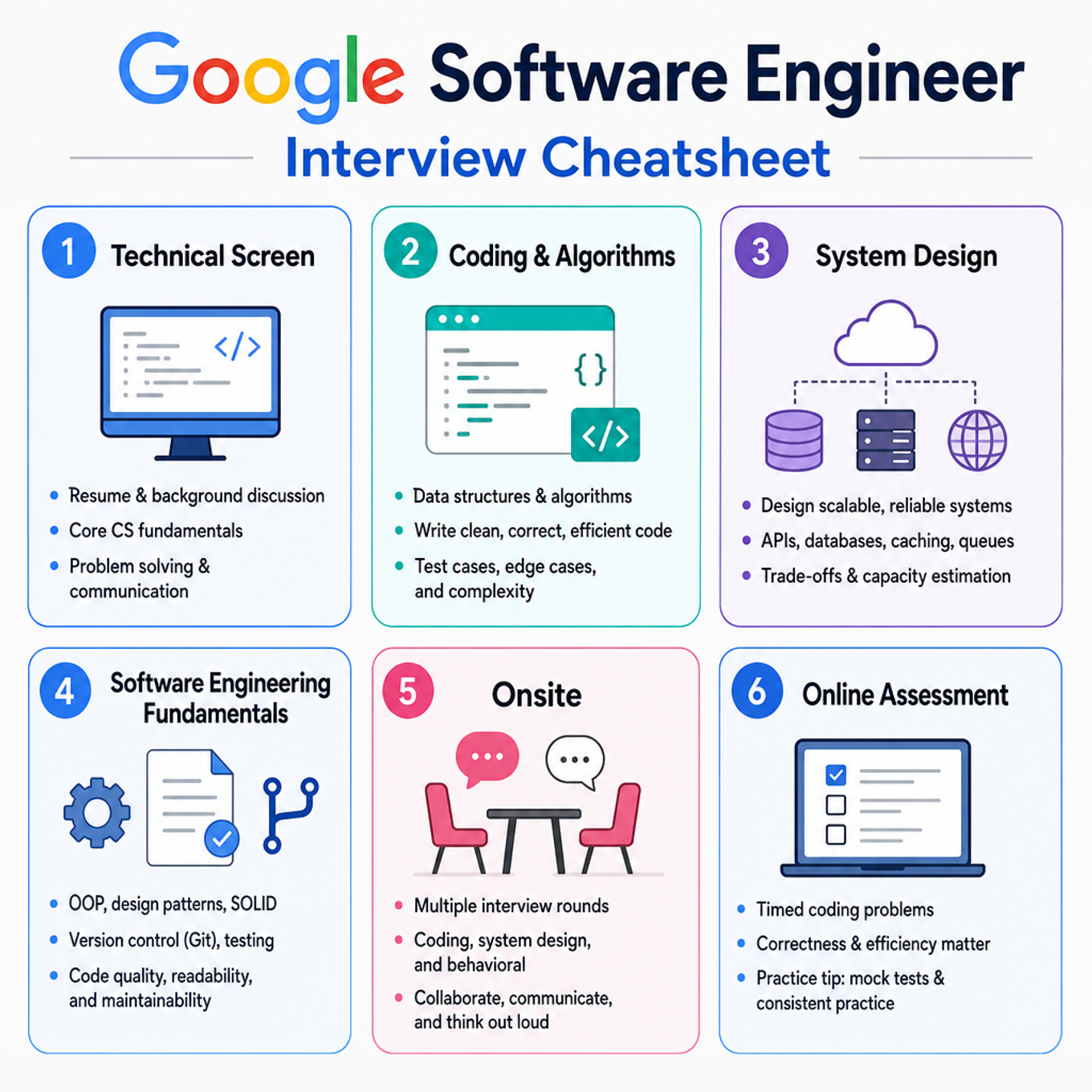 Google Software Engineer Interview Cheatsheet cover