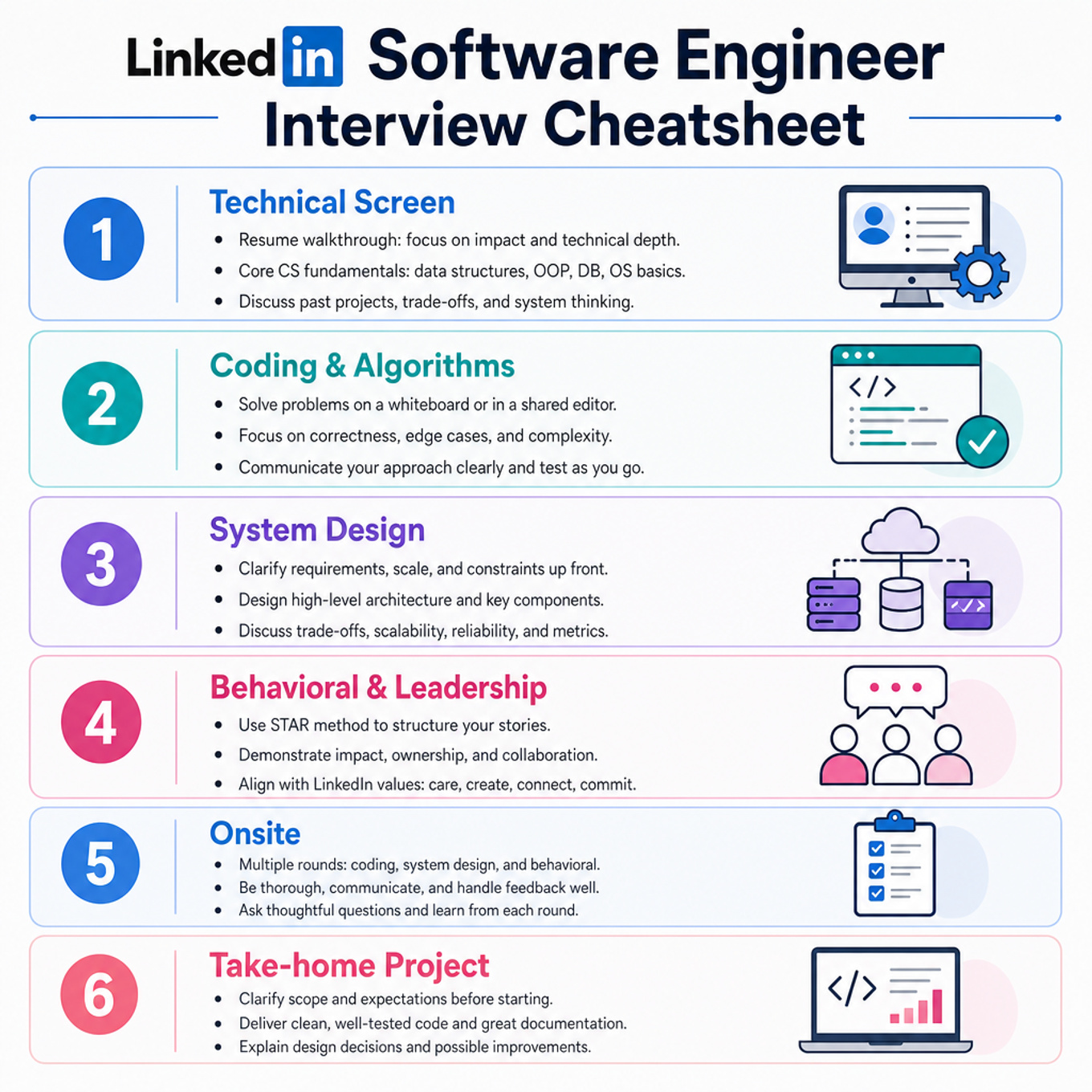 LinkedIn Software Engineer Interview Cheatsheet cover