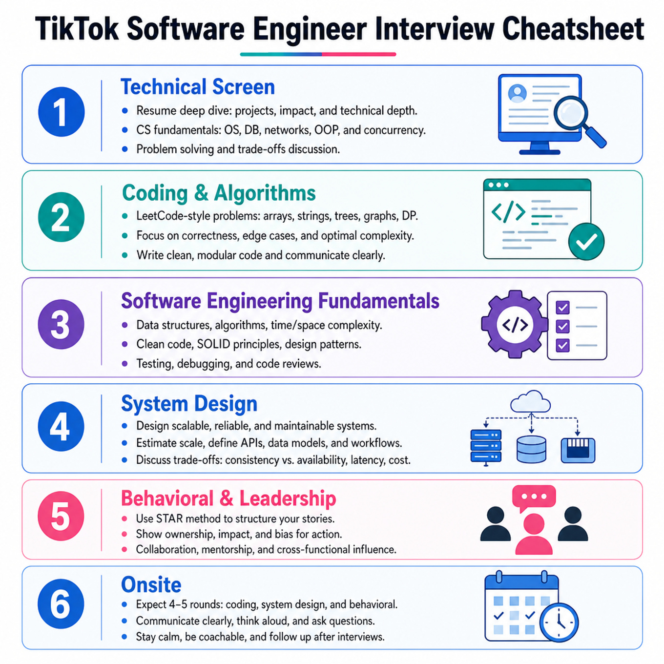 TikTok Software Engineer Interview Cheatsheet cover