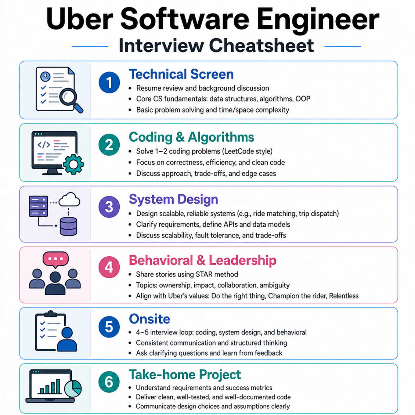 Uber Software Engineer Interview Cheatsheet cover