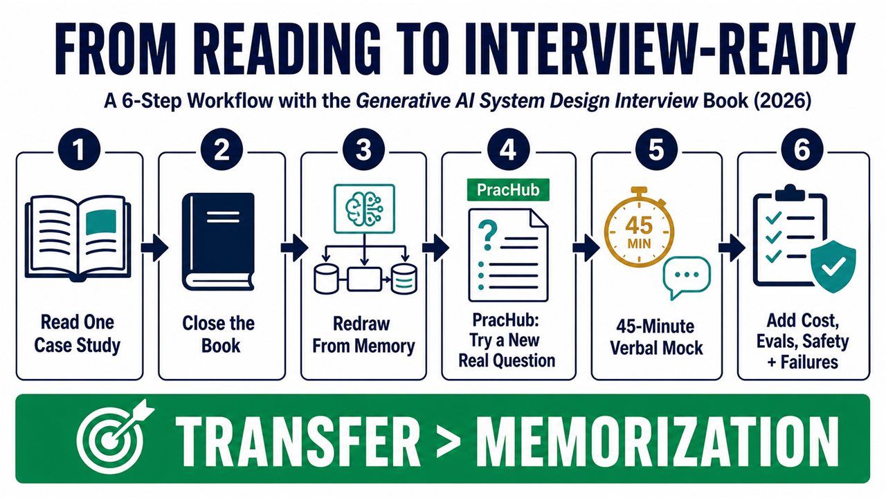 10-day Generative AI system design book and PracHub study workflow