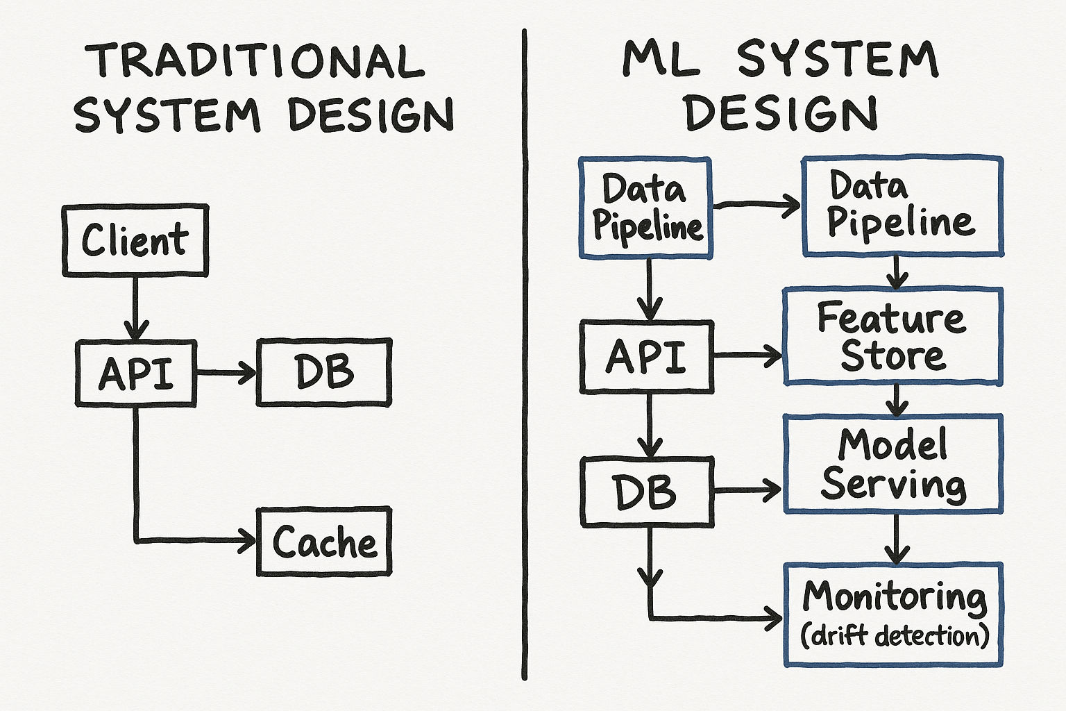 ML System Design vs Regular System Design