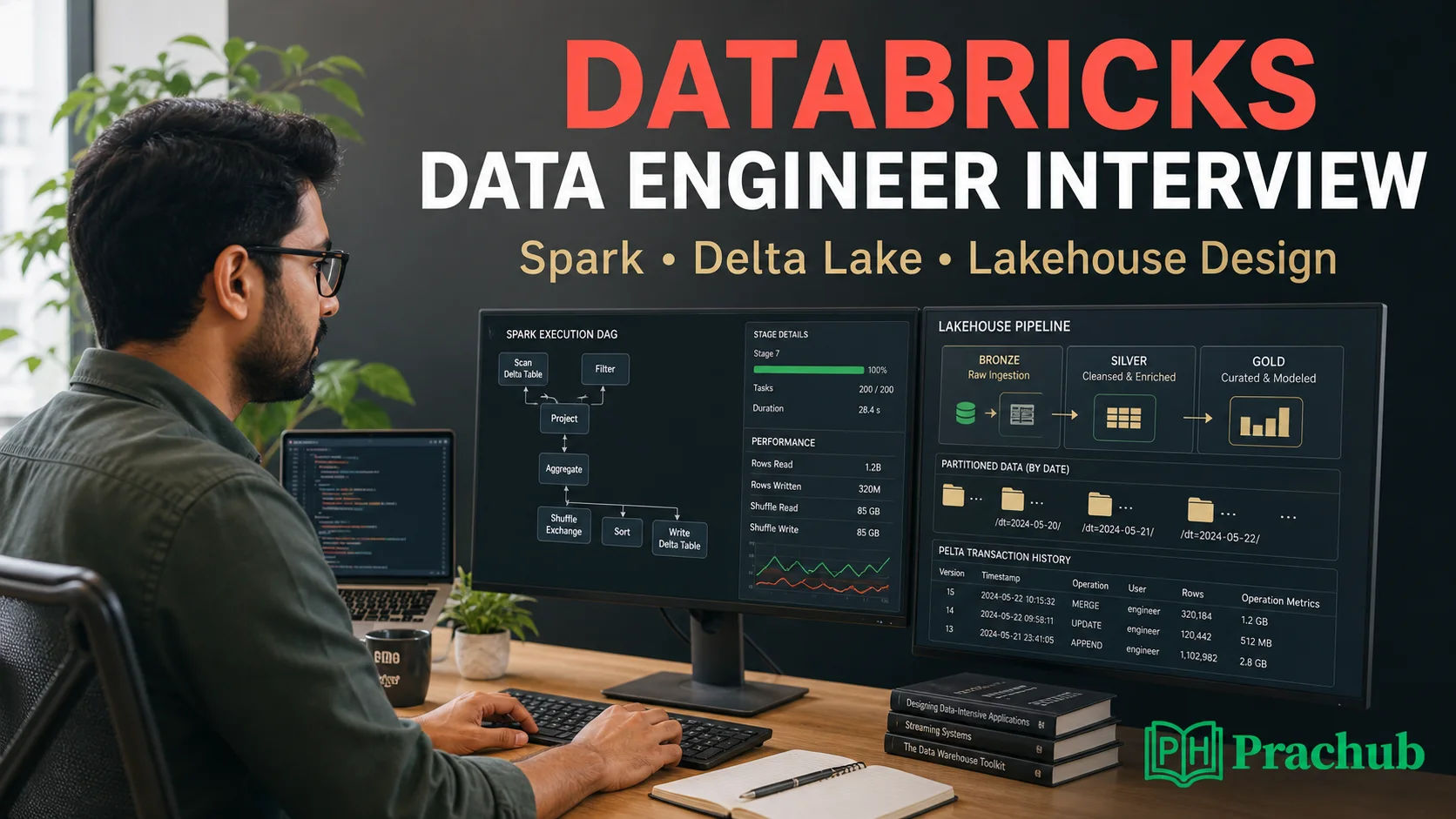 Databricks interview questions for data engineers covering Spark Delta Lake and lakehouse design