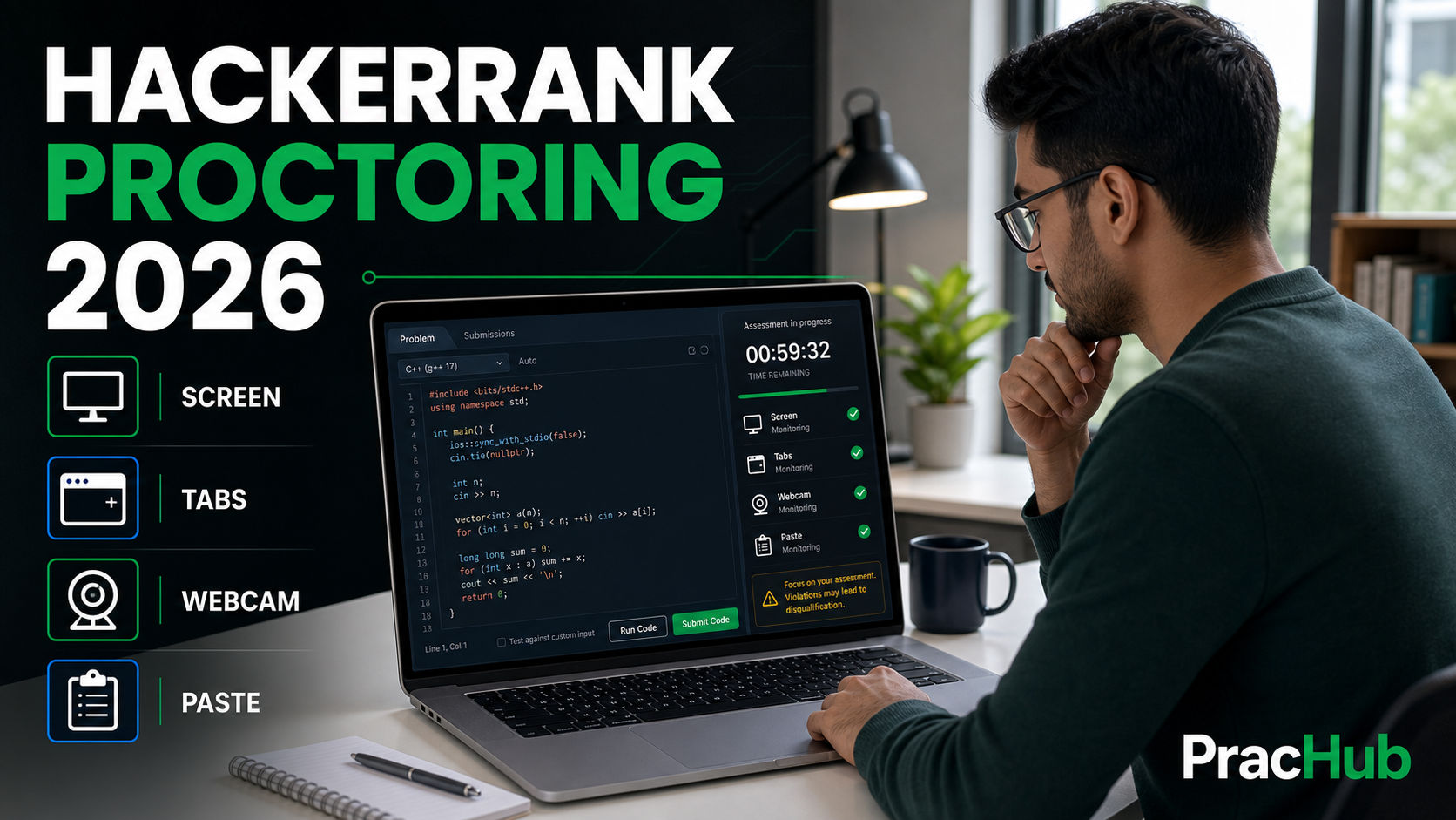 Does HackerRank record your screen proctoring guide for tab switching webcam and copy paste rules