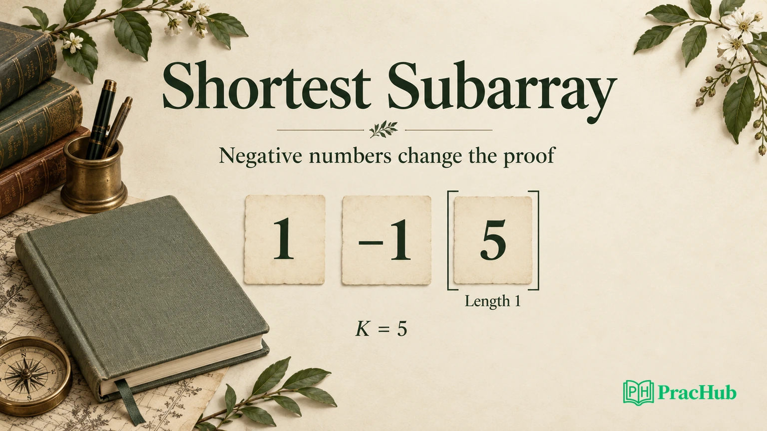 Input Value Interval Shortest Subarray with Sum at Least K: Prefix Sums, Negative Numbers ...